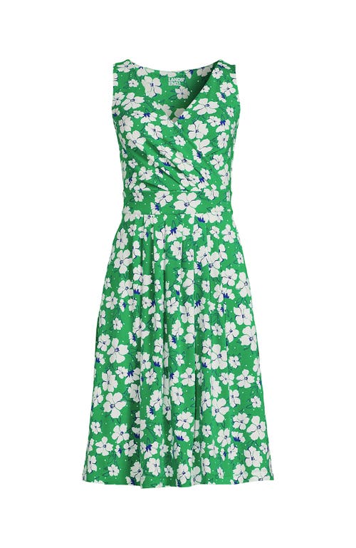 LANDS' END LANDS' END COTTON MODAL PLEATED FIT AND FLARE DRESS