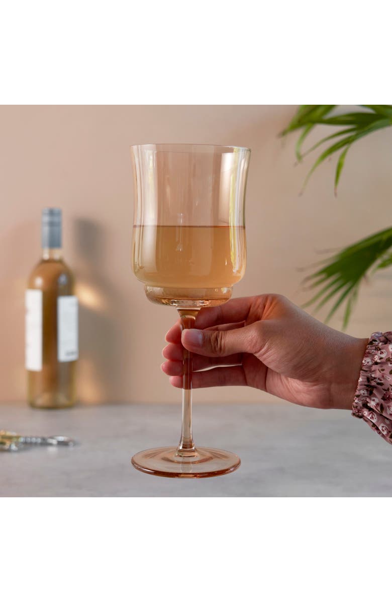 TWINE Tulip Stemmed Wine Glasses in Amber Set of 2, Alternate, color, Brown