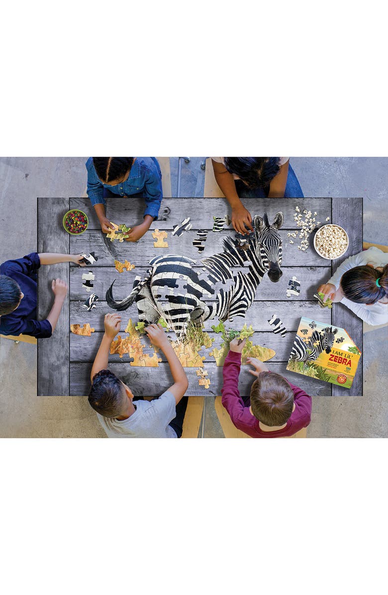 Madd Capp I Am Lil Zebra 100 Piece Animal Shaped Puzzle, Alternate, color, Multicolored