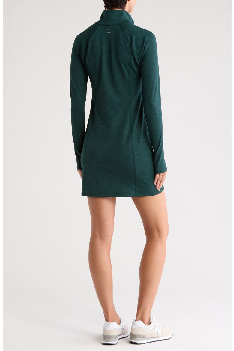 Westside Long Sleeve Ribbed Minidress, Alternate, color, MIDNIGHT GREEN HEATHER RIB