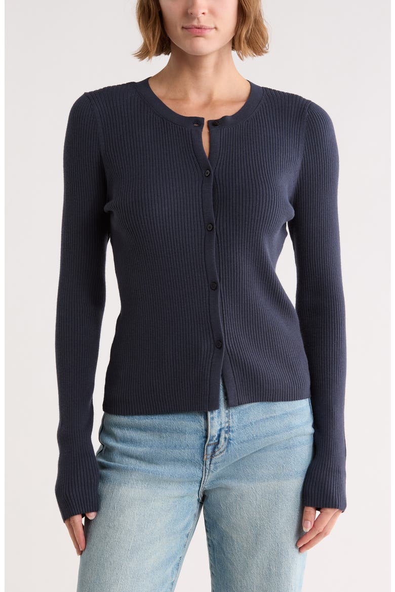 Jette Long Sleeve Cardigan, Main, color, NAVY BLUE