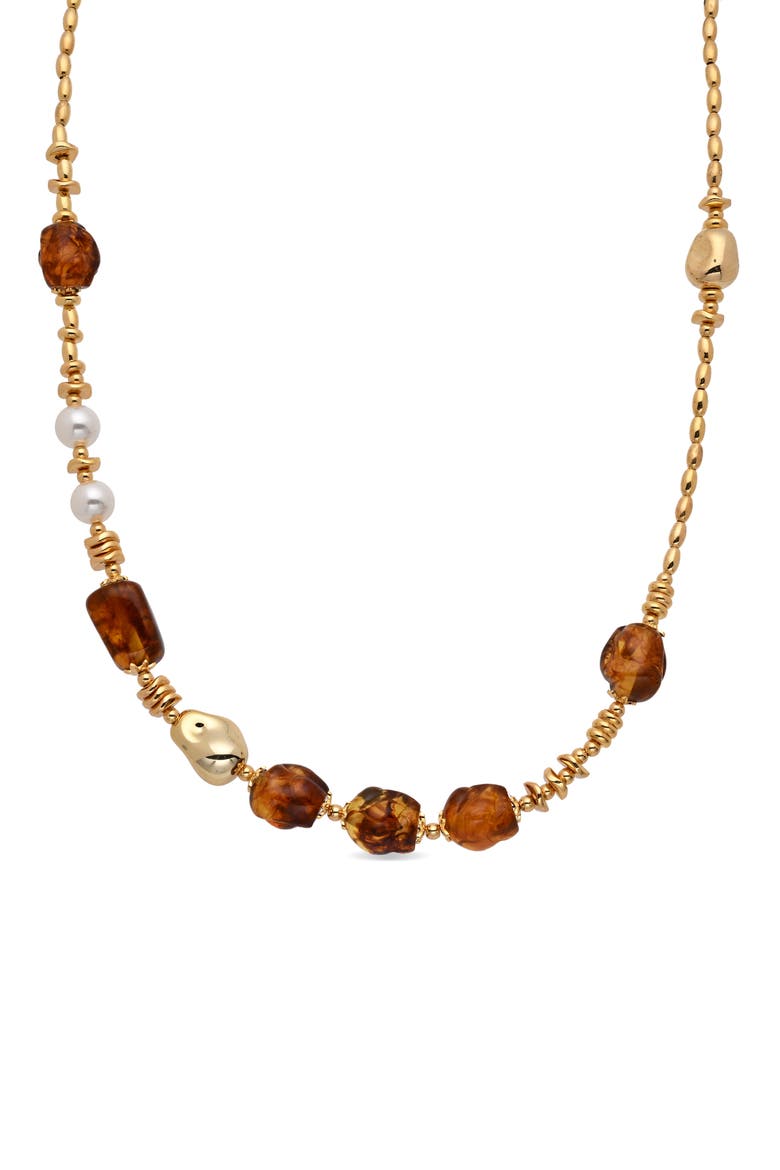Georgina Beaded Necklace, Alternate, color, GOLD