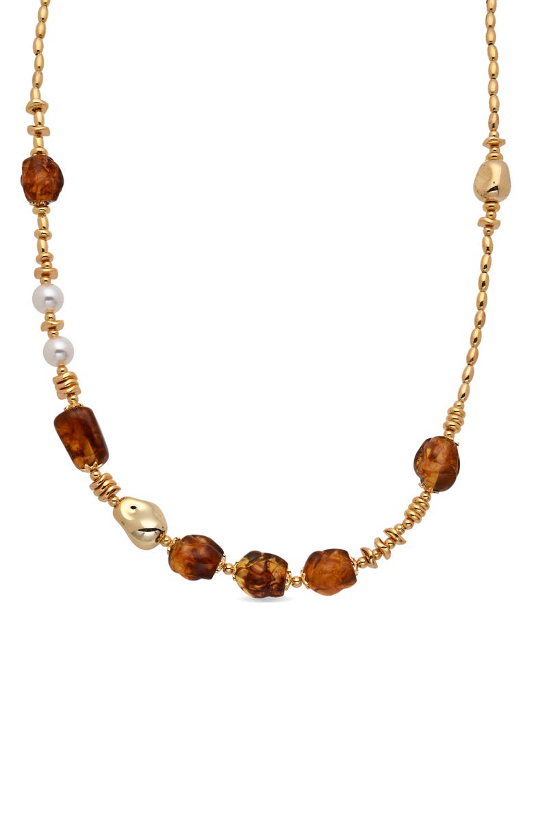 EYE CANDY LOS ANGELES Georgina Beaded Necklace, Alternate, color, Gold