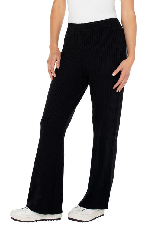 Liverpool Los Angeles Pull-on Wide Leg Sweater Pants In Black