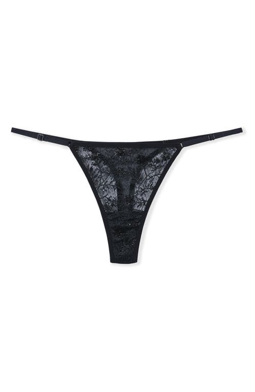 Etam Inattendue Lace Thong In Black