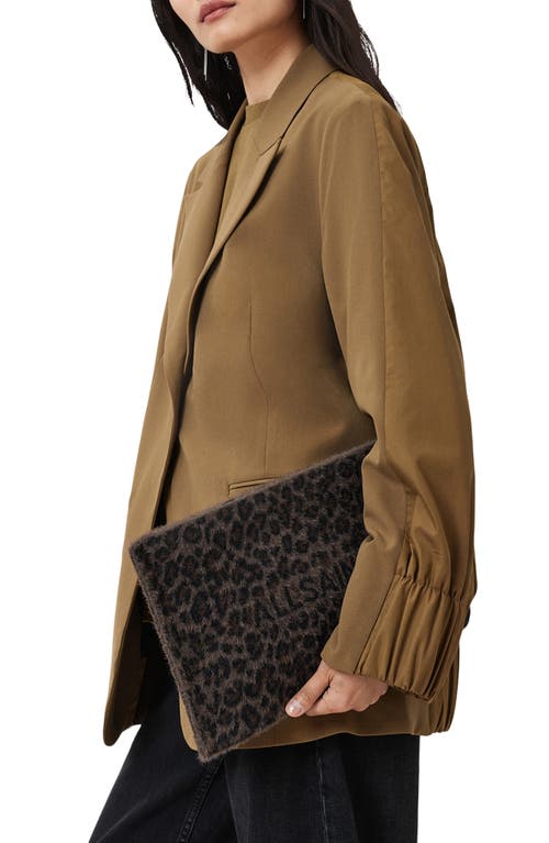 Allsaints Izzy Leopard Faux Fur Clutch