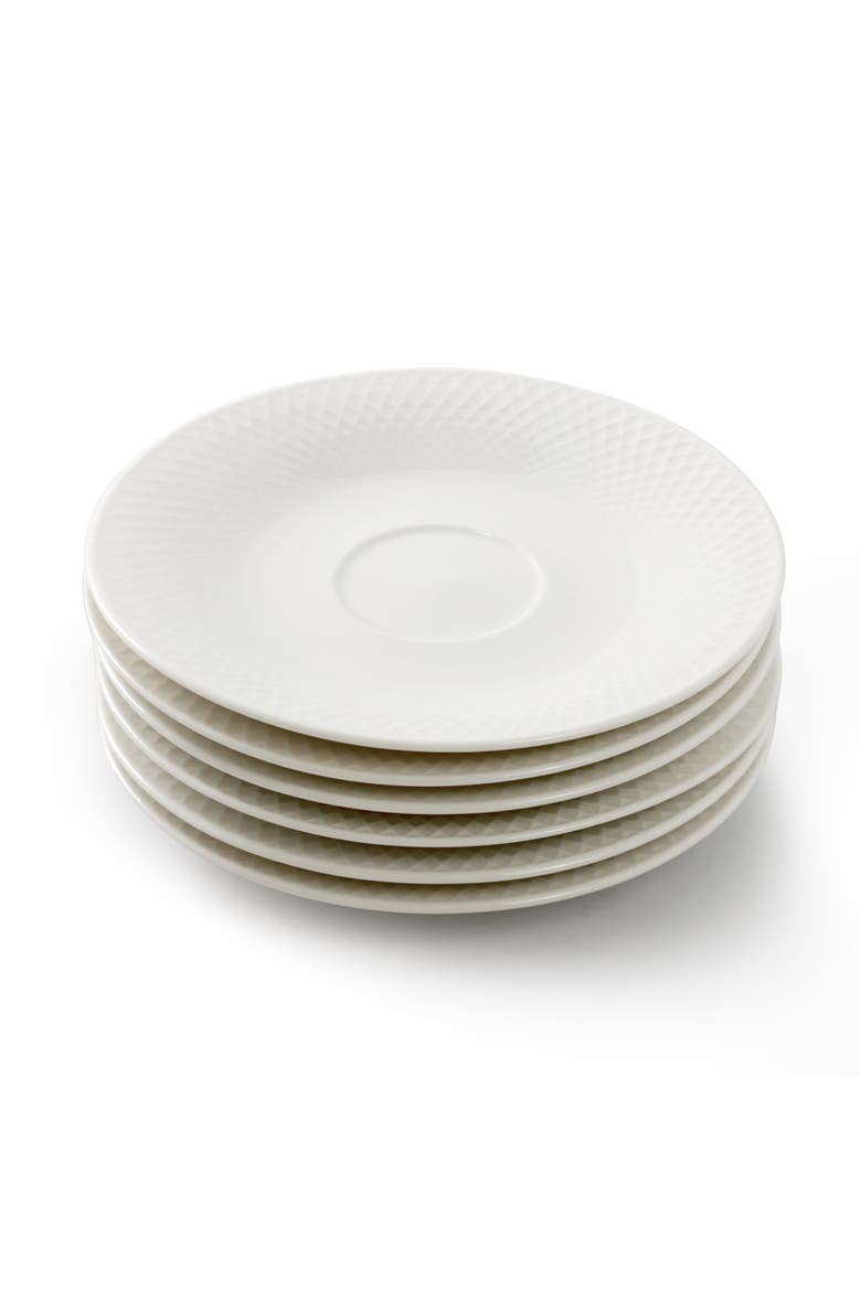 Luna 12 Piece 3 Ounce Porcelain Espresso Cup Set  with Saucers, Alternate, color, White