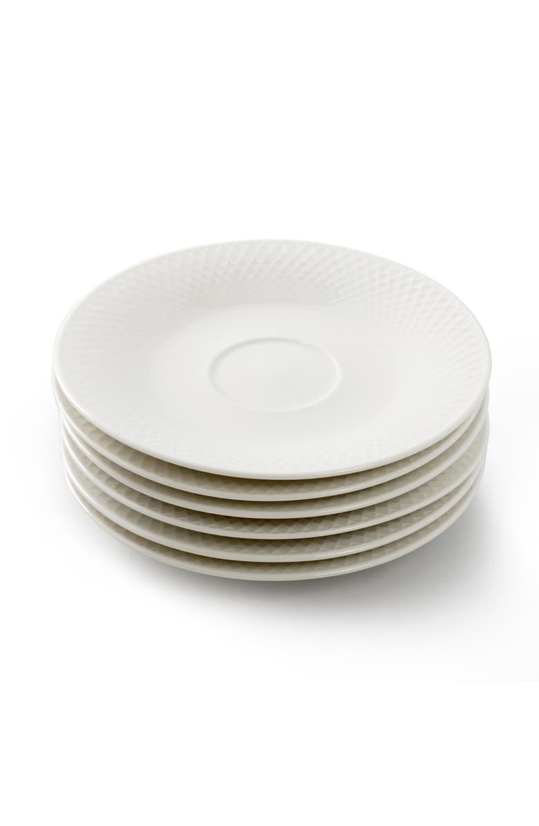 Elama Luna 12 Piece 3 Ounce Porcelain Espresso Cup Set with Saucers, Alternate, color, White