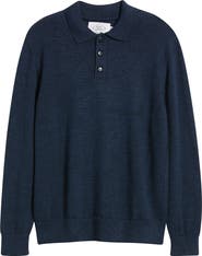 ALEX CRANE Anchor Merino Wool Polo Sweater