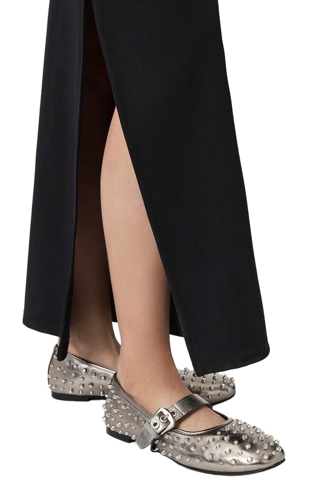 AllSaints Holly Studded Ballet Flat, Alternate, color, Gunmetal Grey