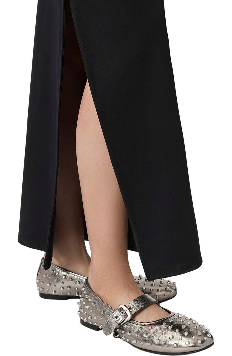 AllSaints Holly Studded Ballet Flat, Alternate, color, Gunmetal Grey