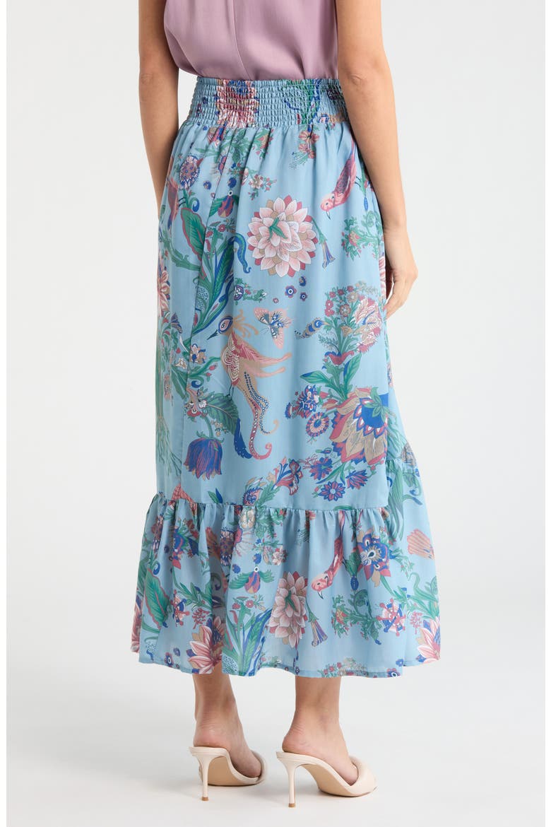 Floral Print Skirt, Alternate, color, BLUE FLORAL PRINT