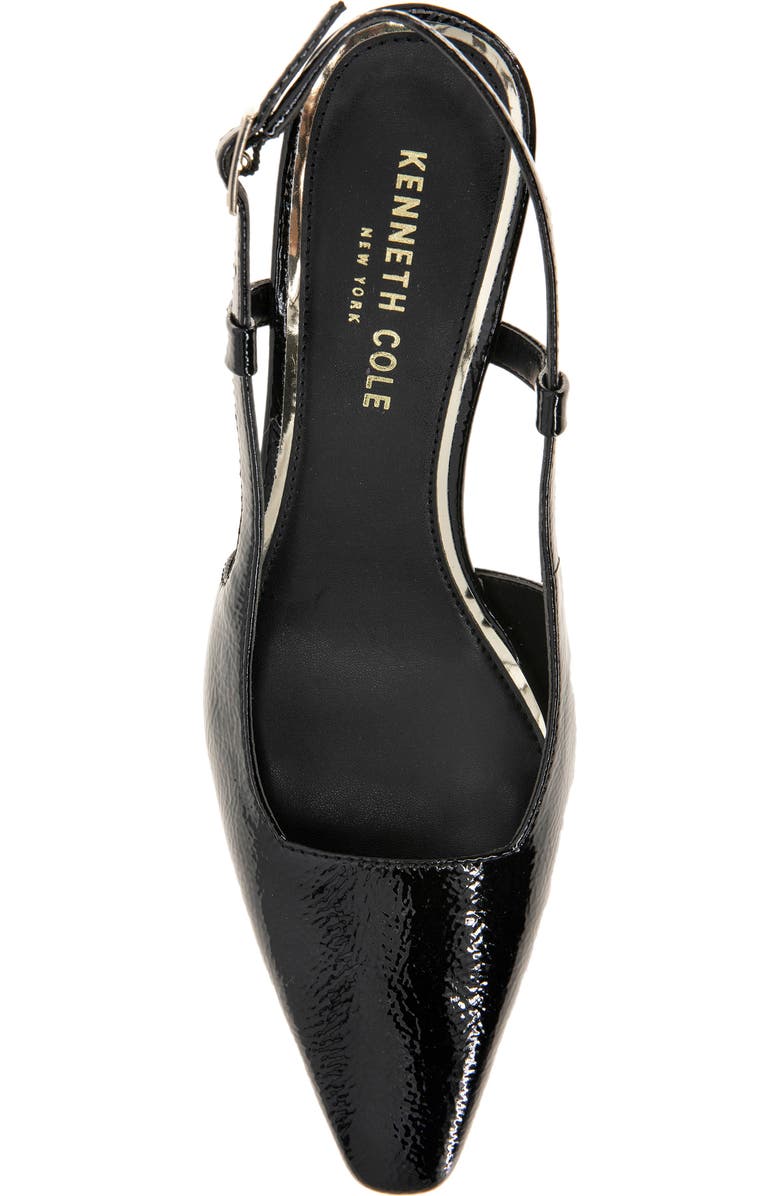 Kenneth Cole New York Martha Kitten Heel Slingback Pump, Alternate, color, Black Crinkle Patent