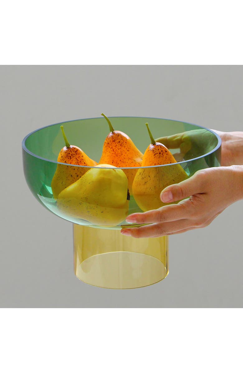 CLOUDNOLA Tip Top Glass Bowl, Alternate, color, Yellow/ Green