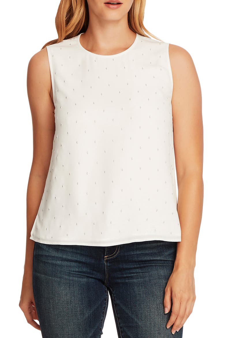 Embellished Sleeveless Blouse, Main, color, PEARL IVORY