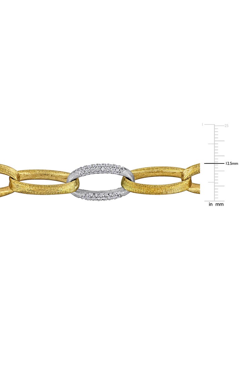 Diamond Link Chain Bracelet 14k Two-Tone, Alternate, color, 14k Gold