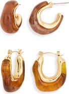 Tasha Set of 2 Resin Hoop Earrings