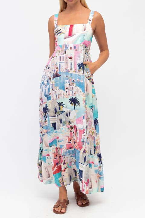 Sunny Santorini Maxi Dress