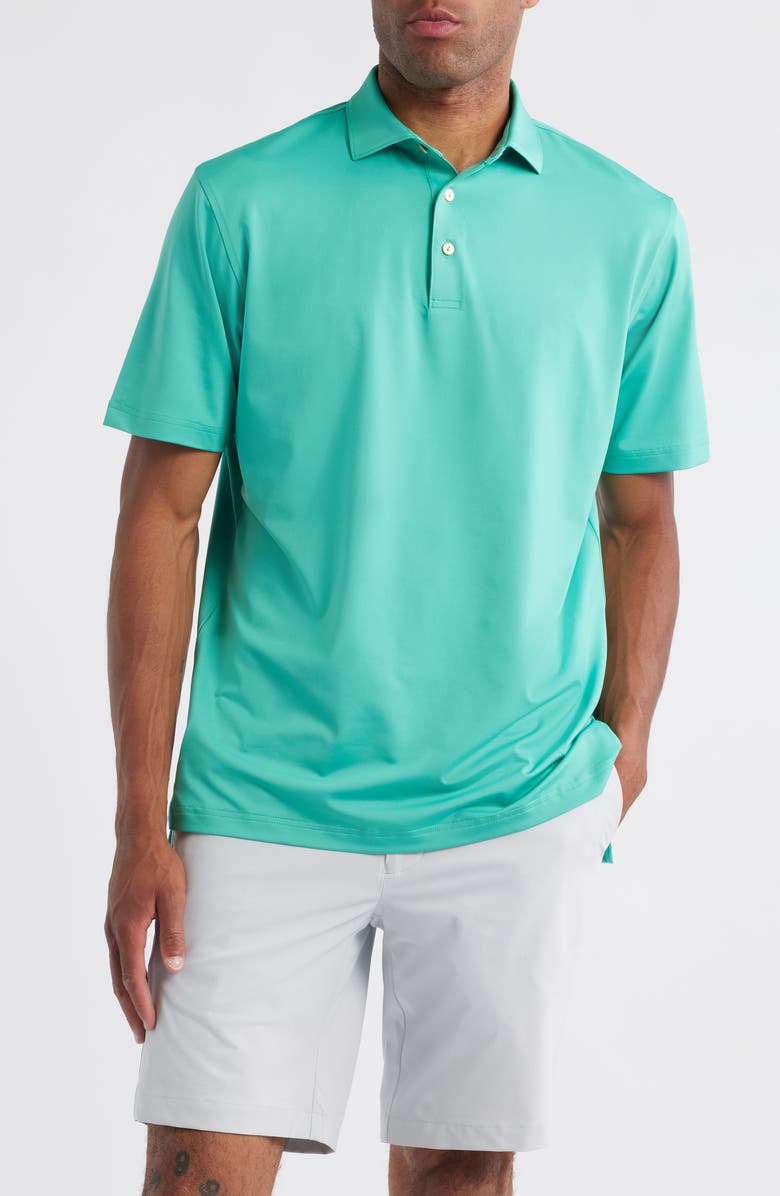 Peter Millar Solid Performance Jersey Polo, Main, color, Meadow