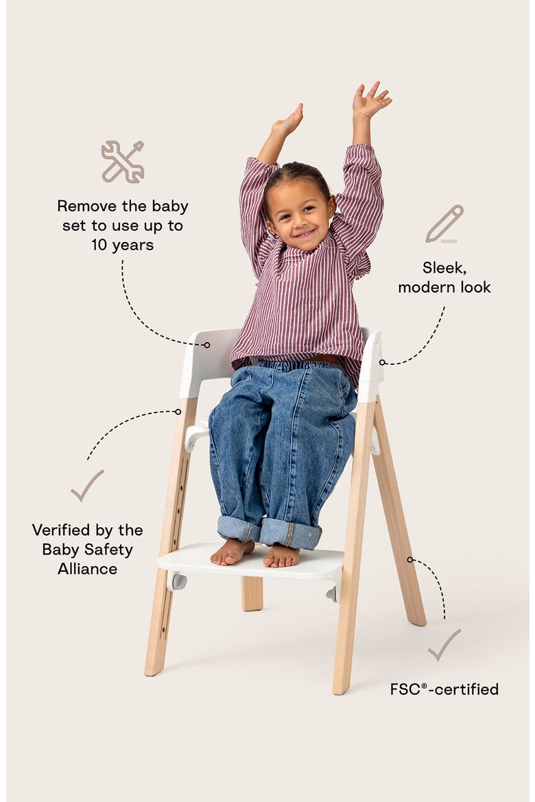 Steps High Chair, Alternate, color, BLACK / WARM BROWN