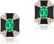 GOSHWARA Queen Octagon Emerald & Diamond Earrings