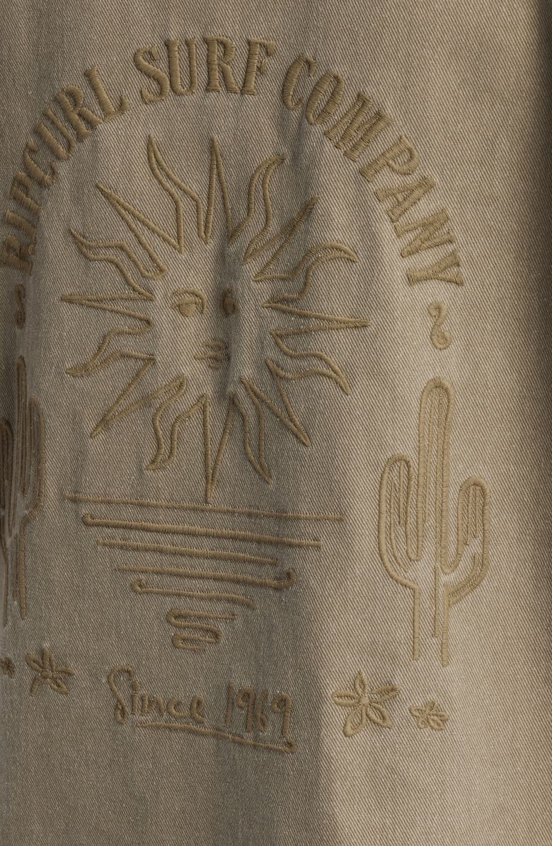 Rip Curl San Carlos Embroidered Cotton Twill Jacket, Alternate, color, Sage