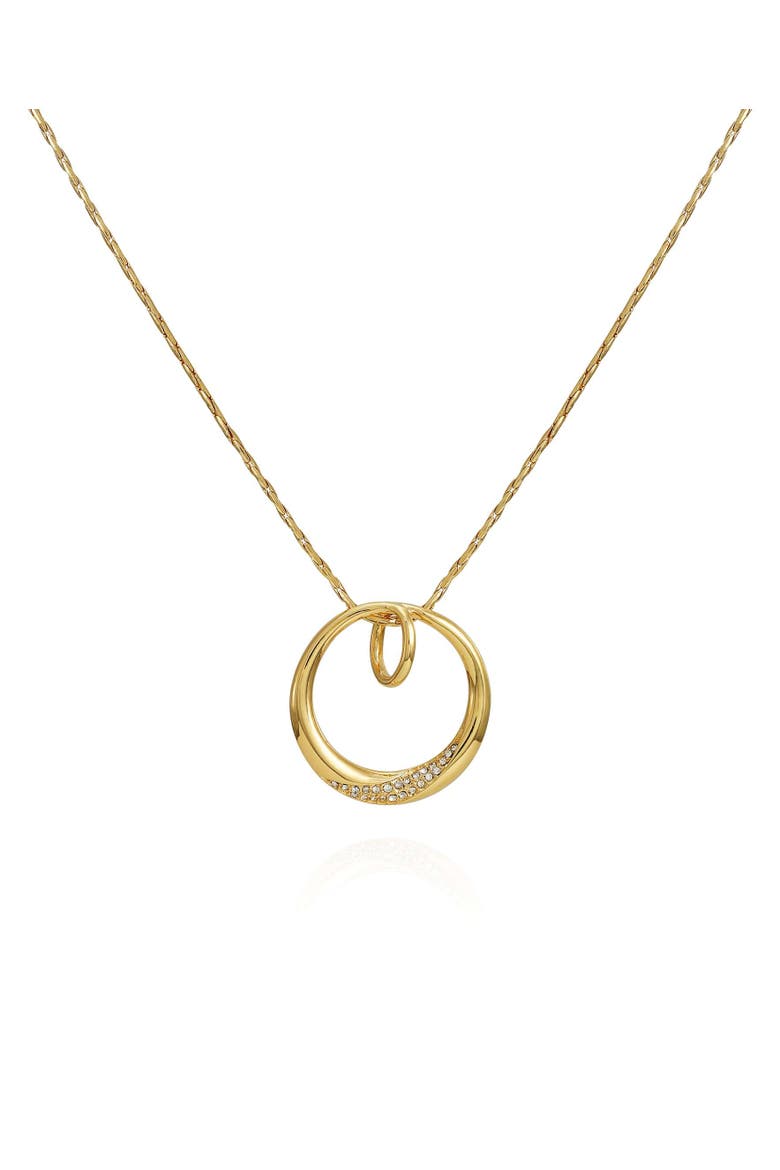 Interlocking Circle Pendant Necklace, Main, color, 14K Gold Plated