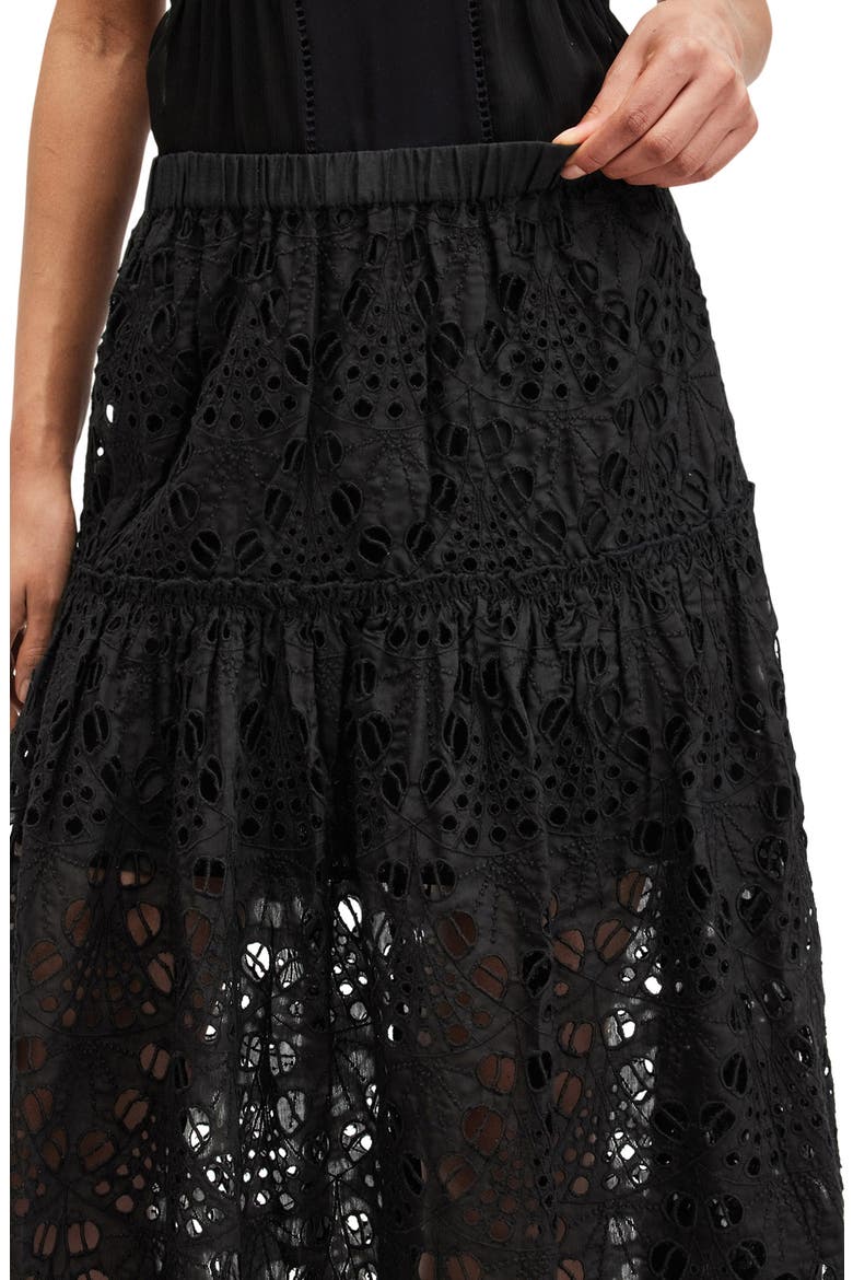 Rosie Embroidered Skirt, Alternate, color, BLACK