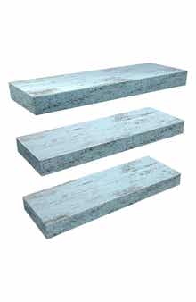SORBUS Set of 3 Rustic Wood Floating Shelf