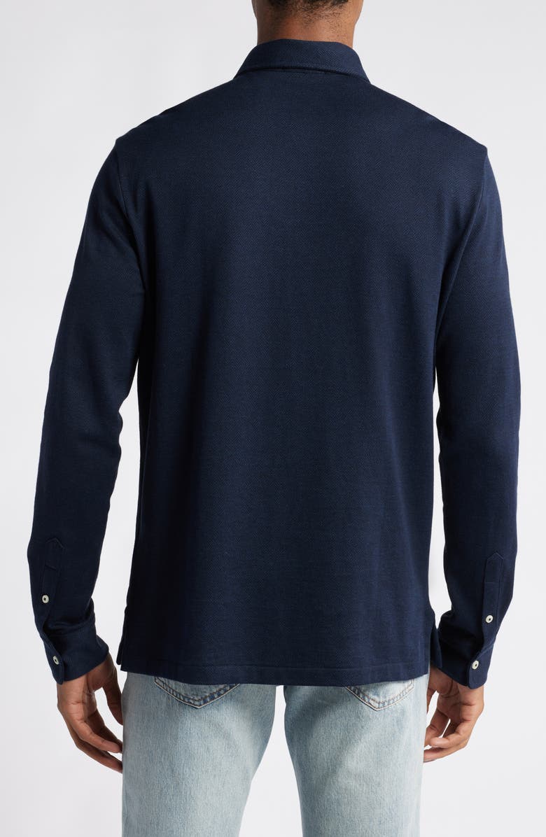 Polo Ralph Lauren Long Sleeve Herringbone Jacquard Polo, Alternate, color,
