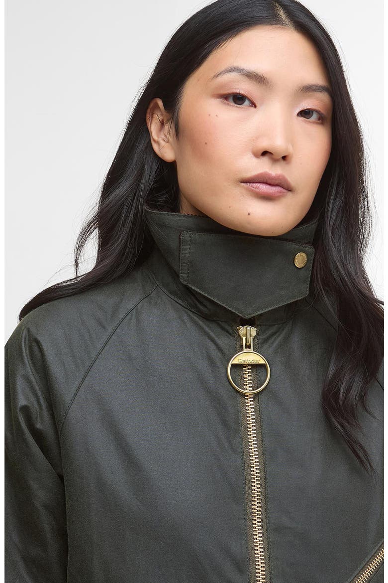 Arlene Water Repellent Waxed Jacket, Alternate, color, FERN/ ANCIENT TARTAN