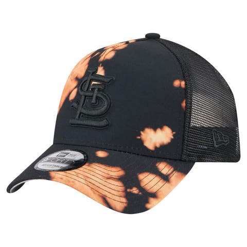 Men's New Era  Black St. Louis Cardinals Bleached A-Frame 9FORTY Adjustable Hat