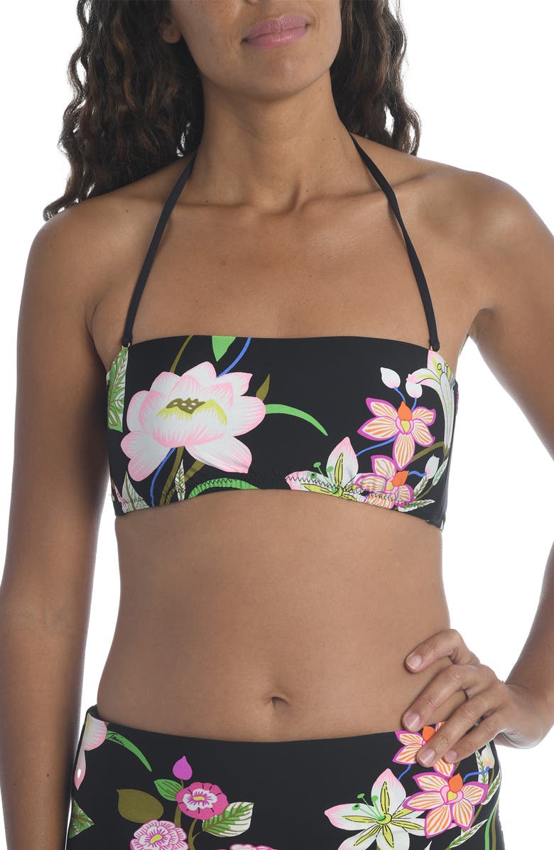 Trina Turk Moonlit Lotus Bandeau Bikini Top, Main, color,