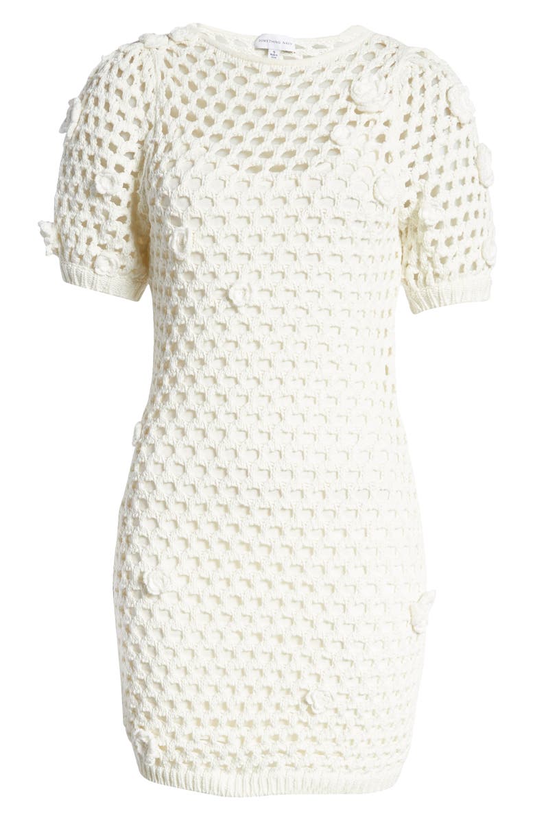 Something Navy Floral Crochet Minidress, Alternate, color, 