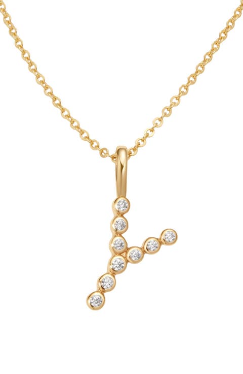 CZ Poppy Initial Necklace