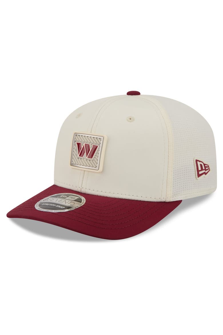 Men's New Era  Cream/Burgundy Washington Commanders 2026 NFL Training Camp 9SEVENTY Adjustable Hat, Alternate, color, Cream