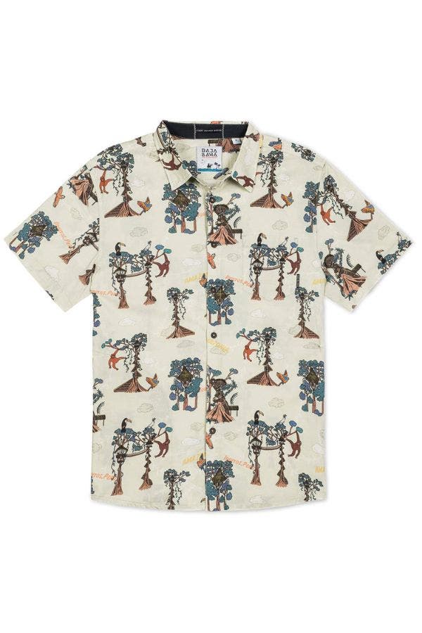 Baja Llama TREEHOUSE - 7-SEAS BUTTON UP in Tan 