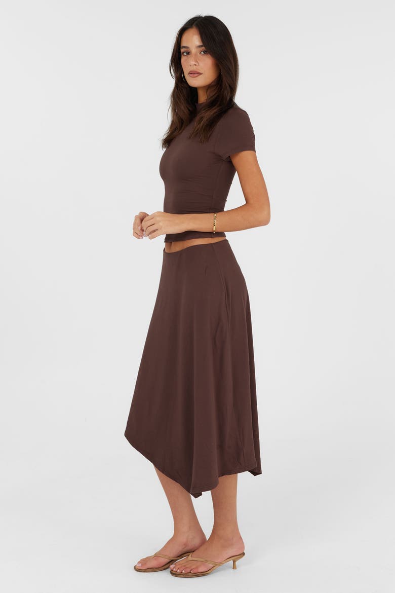 Madeleine Midi Skirt, Alternate, color, Brown