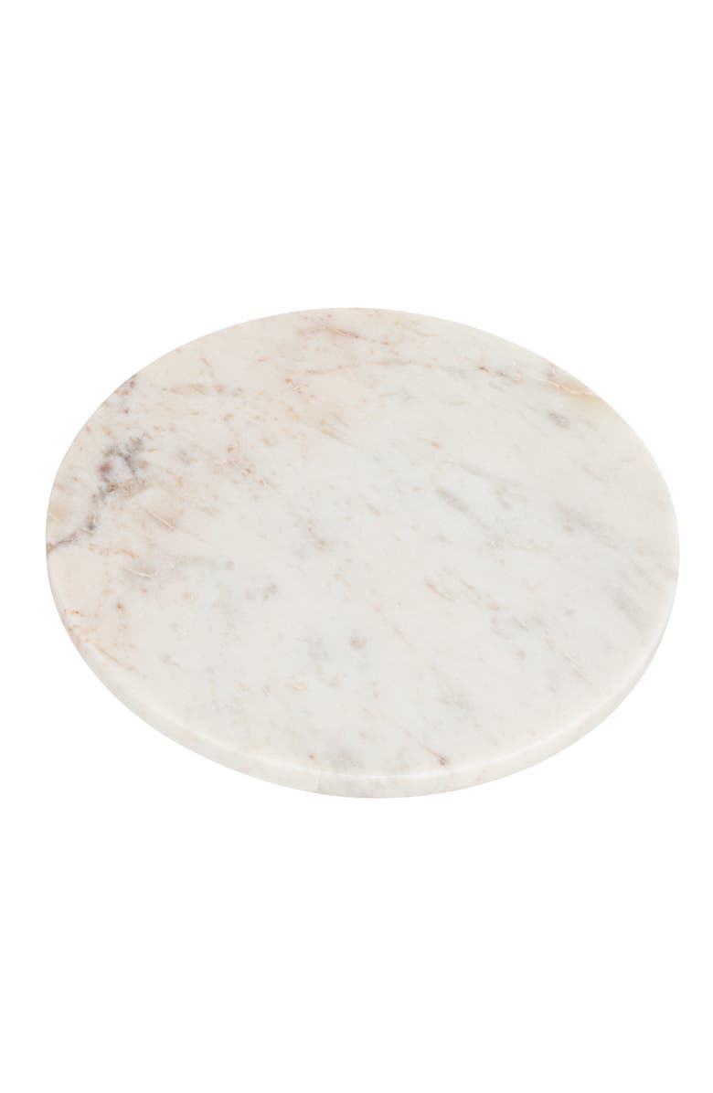 Storied Home Large Round Marble Charcuterie or Cutting Board, White, Main, color, White