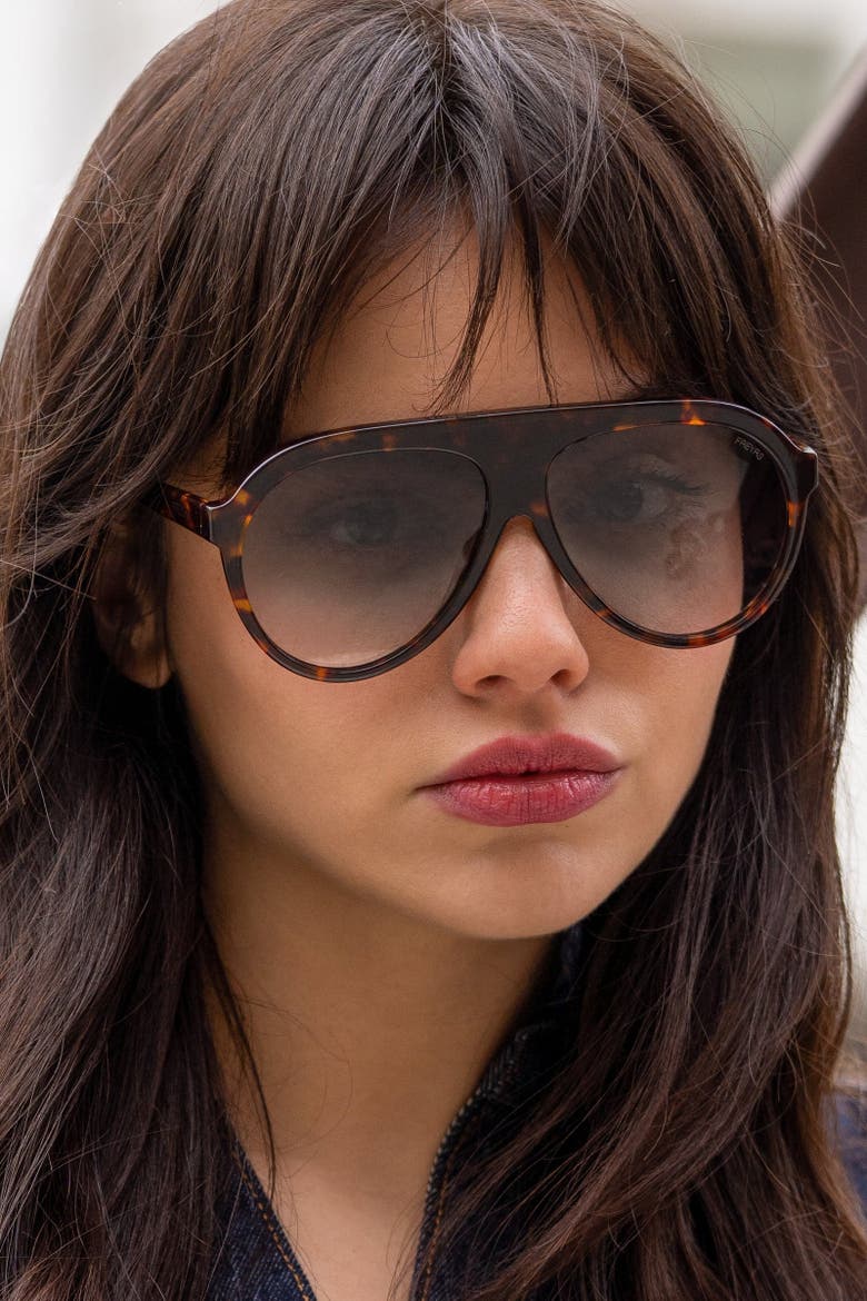 Maxwell Oversized Aviator Sunglasses, Alternate, color, Tortoise