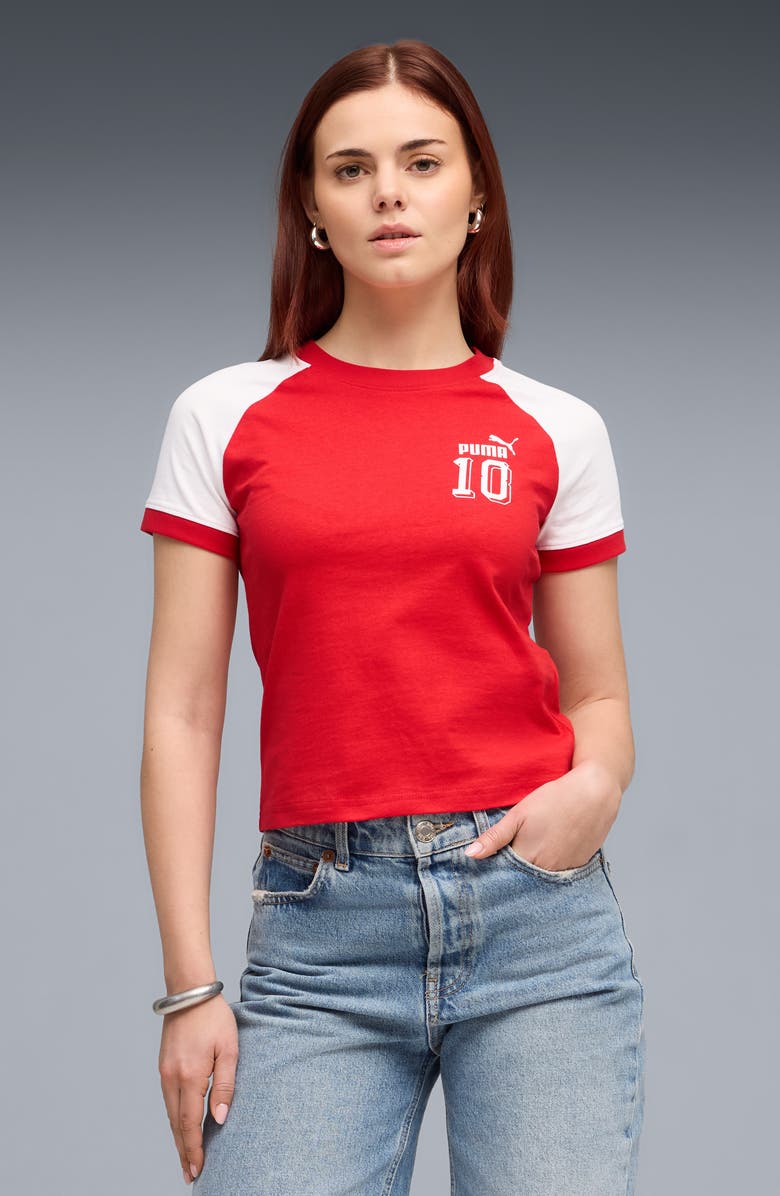 PUMA Future Archive Slim Colorblock Cotton T-Shirt, Alternate, color, 