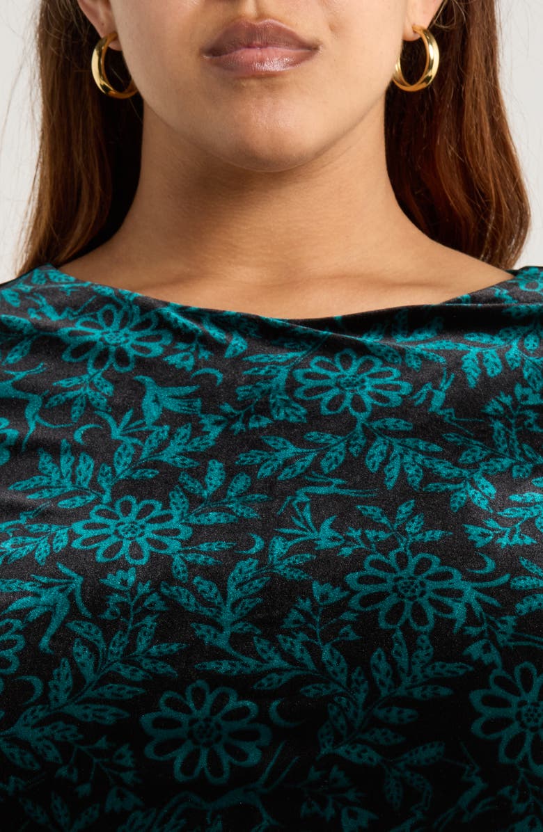 Seasalt Cornwall Oak Cottage Velvet Midi Dress, Alternate, color, Evening Woodland Studio Green