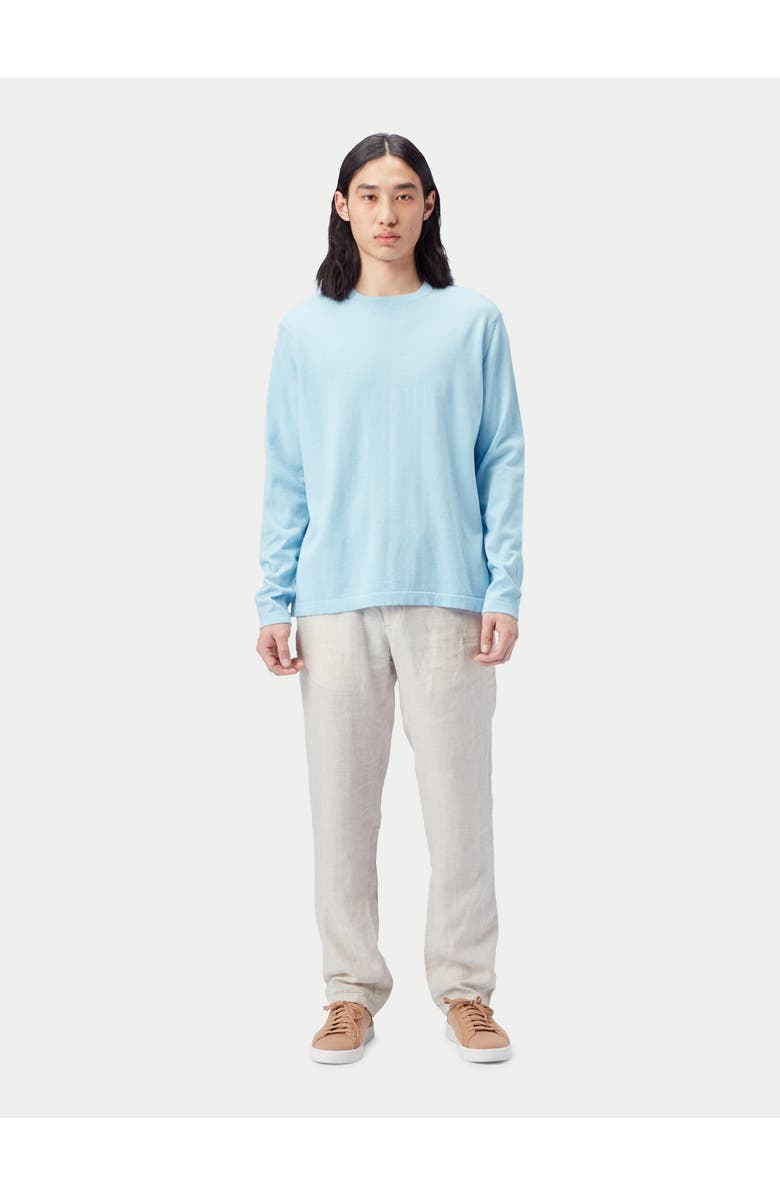 GOBI Mongolian Cashmere Men's Crewneck Cotton Silk Cashmere Blend Sweater, Alternate, color, Aquamarine