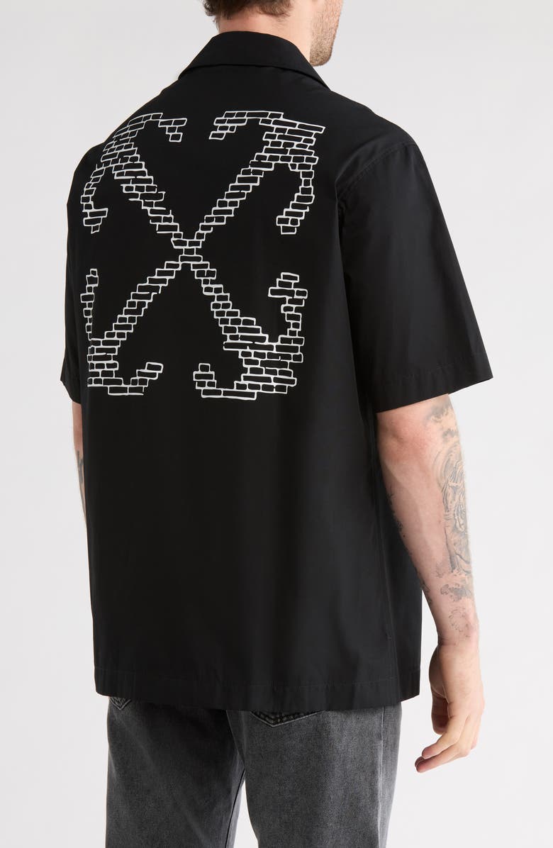 Off-White Brick Arrow Holiday Short Sleeve Cotton Shirt, Alternate, color,