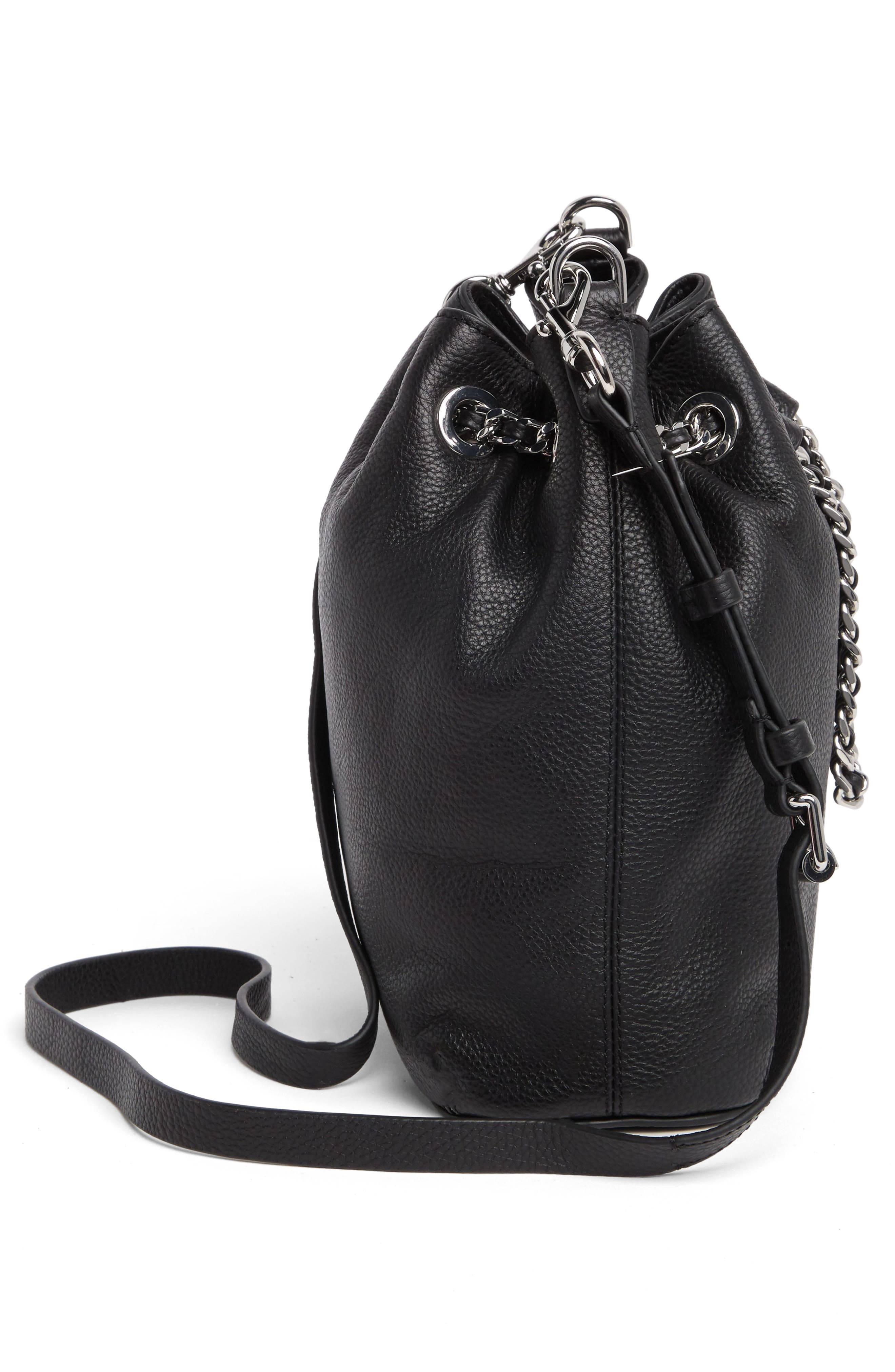 Rebecca Minkoff Chain Drawstring Leather Bucket Bag, Alternate, color, 