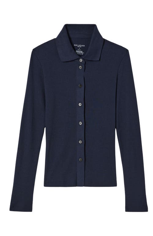 M.m.lafleur Nala Knit Button-down In Black