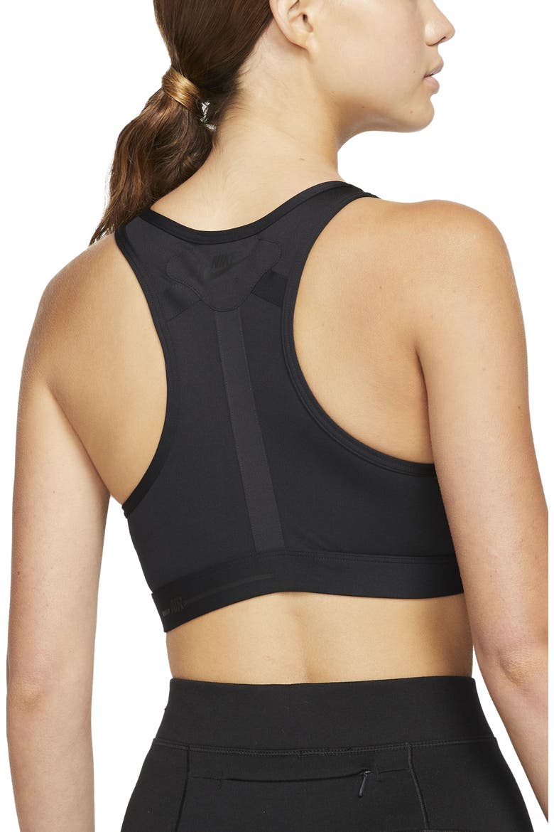 Swoosh Air Force 1 Sports Bra, Alternate, color, BLACK/ BLACK