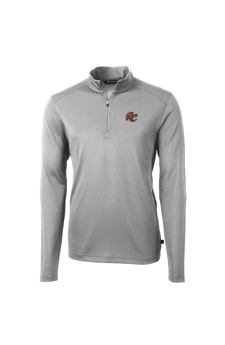 Cutter & Buck Men's Cutter & Buck Gray Sacramento River Cats Virtue Eco Pique Recycled Quarter-Zip Pullover Top, Alternate, color, 