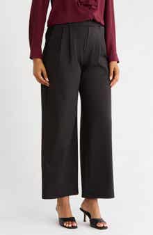 Adjustable Waist Wide Leg Knit Pants