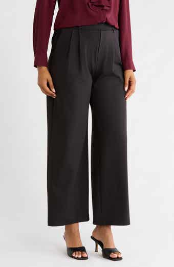 Adjustable Waist Wide Leg Knit Pants